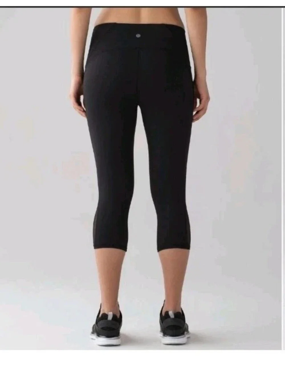 Lululemon Train Times Crop Tight Black Mesh Side Sz 6